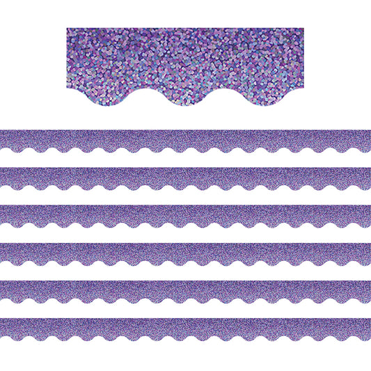 (6 PK) PURPLE SPARKLE SCALLOPED