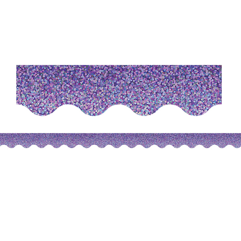 PURPLE SPARKLE SCALLOPED BORDER