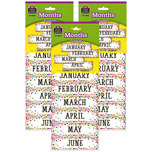 (3 PK) CONFETTI MONTHLY HEADLINERS