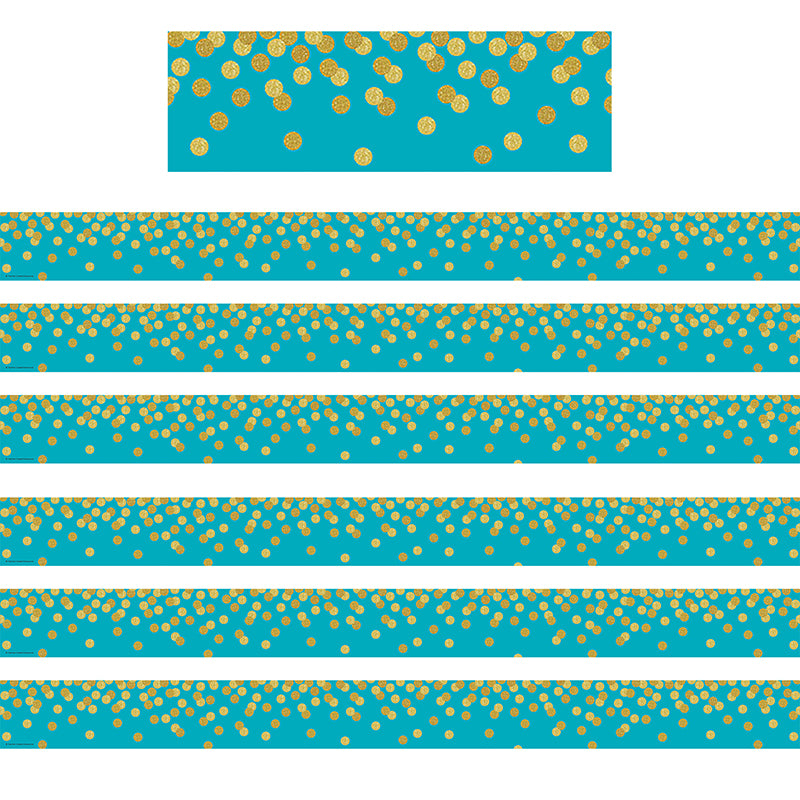 (6 PK) TEAL CONFETTI STRAIGHT