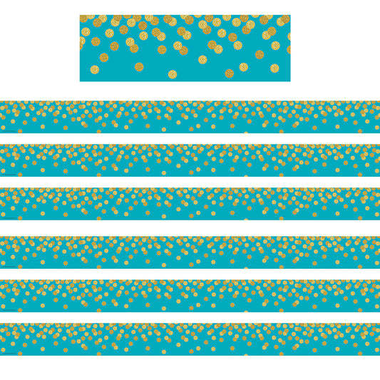 (6 PK) TEAL CONFETTI STRAIGHT