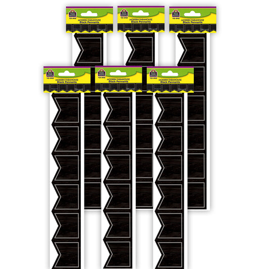 (6 PK) BLACK PENNANTS DIECUT BORDR