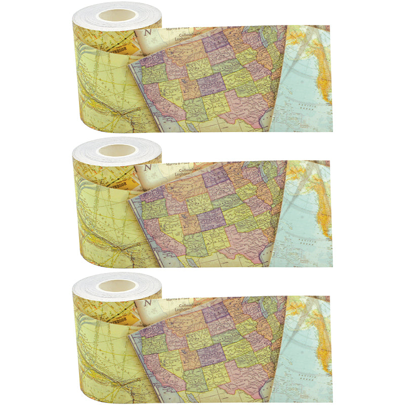 (3 PK) TRAVEL MAP STRAIGHT ROLLED