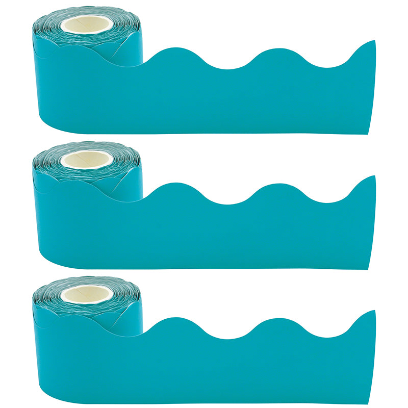 (3 PK) TEAL SCALLOPED ROLLED BORDER