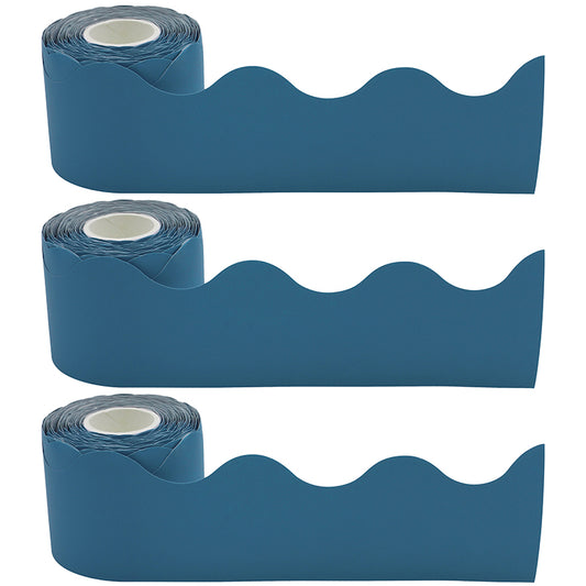 (3 PK) SLATE BLUE SCALLOPED ROLLED