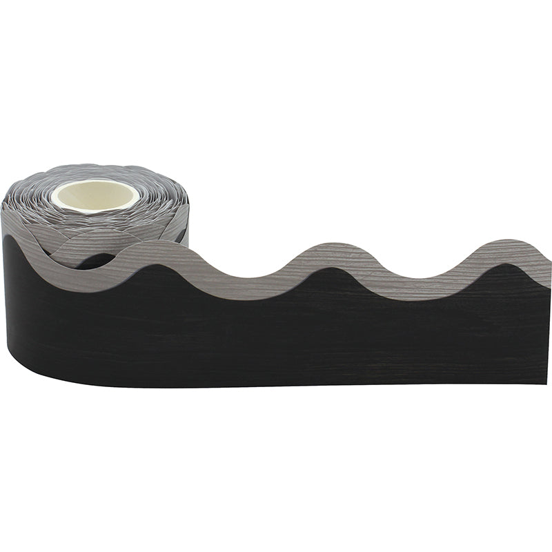 BLACK GRAY SCALLOPED ROLLED BORDER