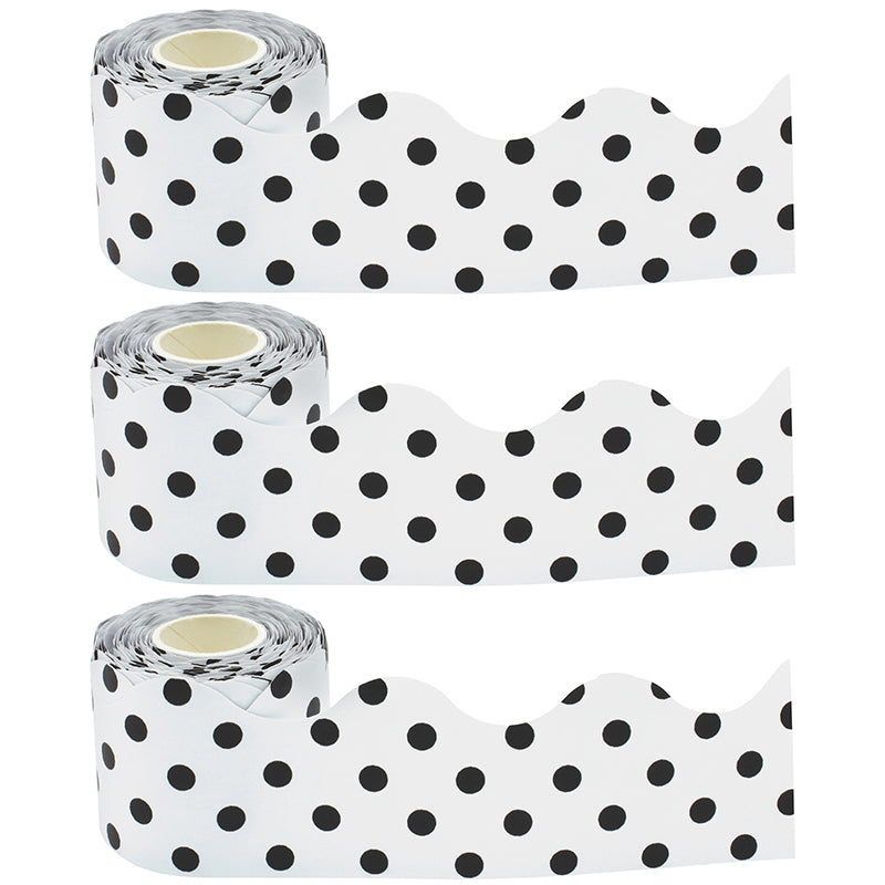 (3 PK) BLCK POLKA DOTS ON WHITE