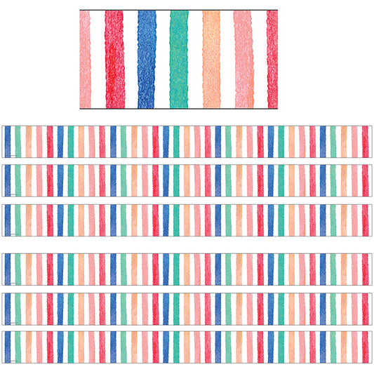 (6 PK) WATERCOLOR STRIPES BORDER