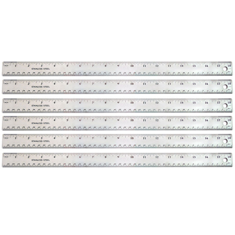 (6 EA) 18IN STAINLESS STEEL RULER