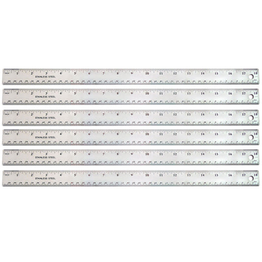 (6 EA) 18IN STAINLESS STEEL RULER