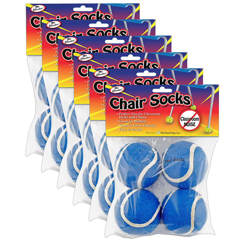 (6 PK) CHAIR SOCKS BLUE 4 PER PK