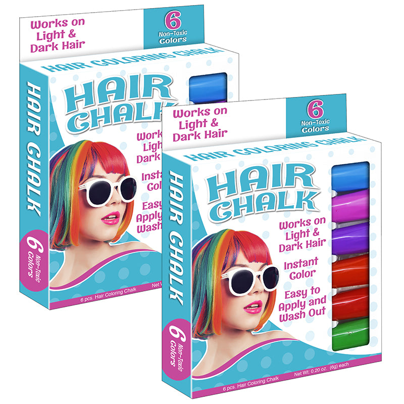 (2 PK) HAIR STIX HAIR CHALK 6 COLRS