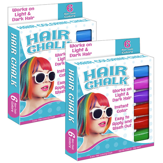 (2 PK) HAIR STIX HAIR CHALK 6 COLRS