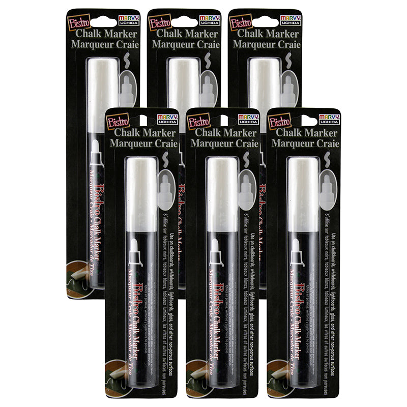 (6 EA) BISTRO SINGLE WHITE MARKR