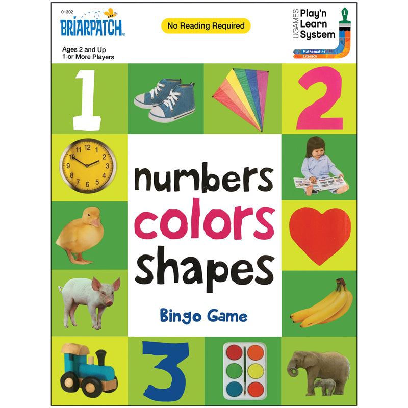 NUMBERS COLORS SHAPES BINGO GAME