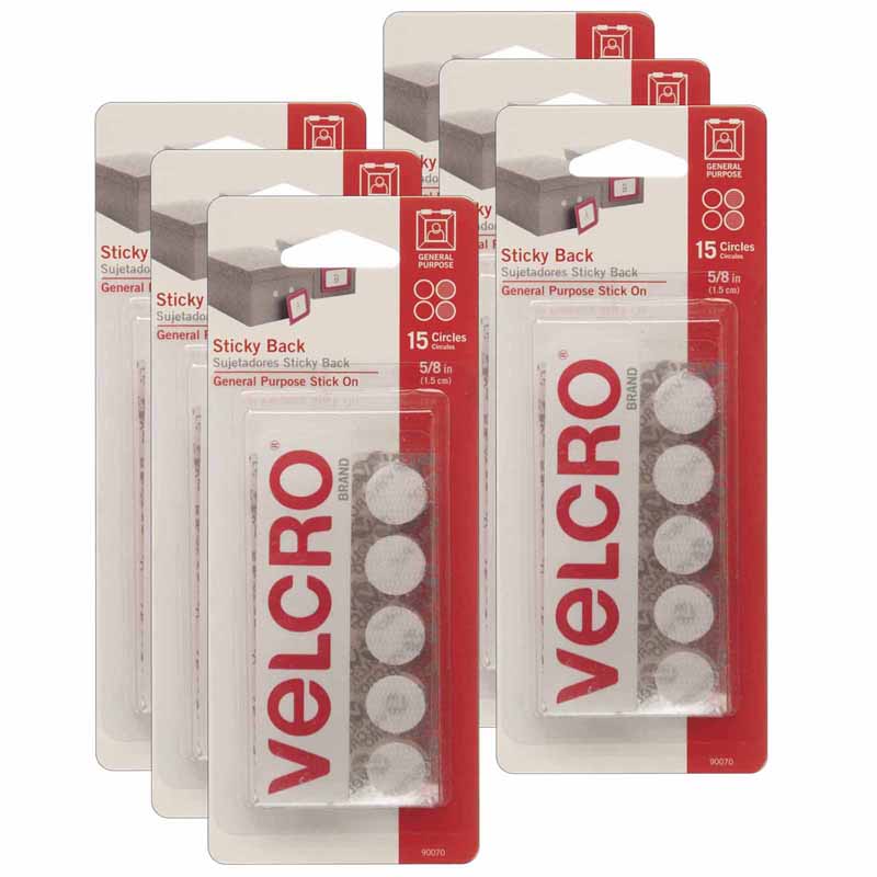 (6 PK) VELCRO TAPE ROUND 5/8 INCH