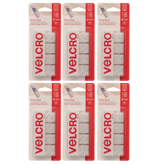 (6 PK) VELCRO TAPE 7/8 SQUARES