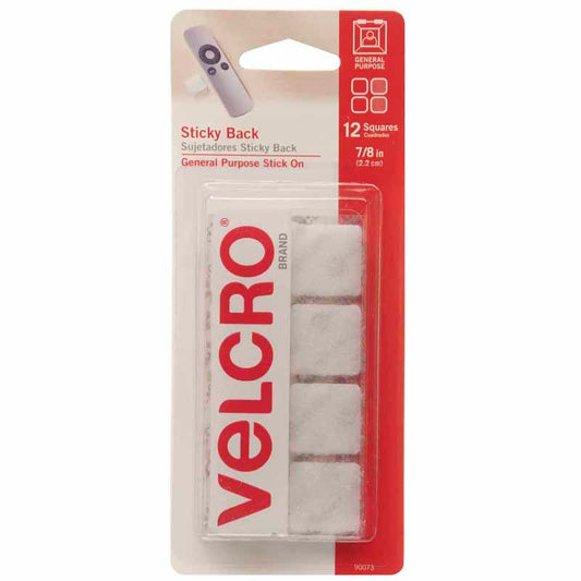 VELCRO TAPE 7/8 SQUARES WHITE