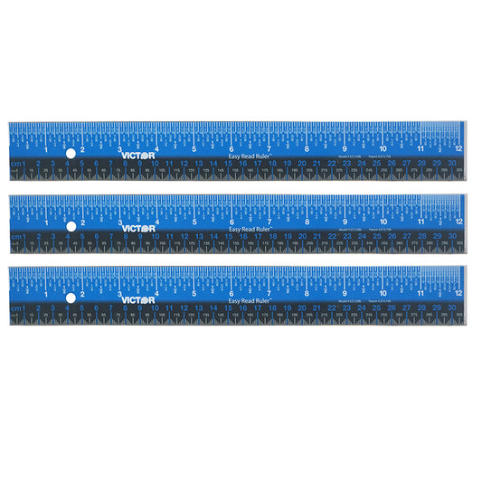 (3 EA) 12IN RULER STAINLESS STEEL