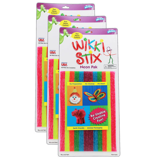 (3 PK) WIKKI STIX NEON COLORS 8IN