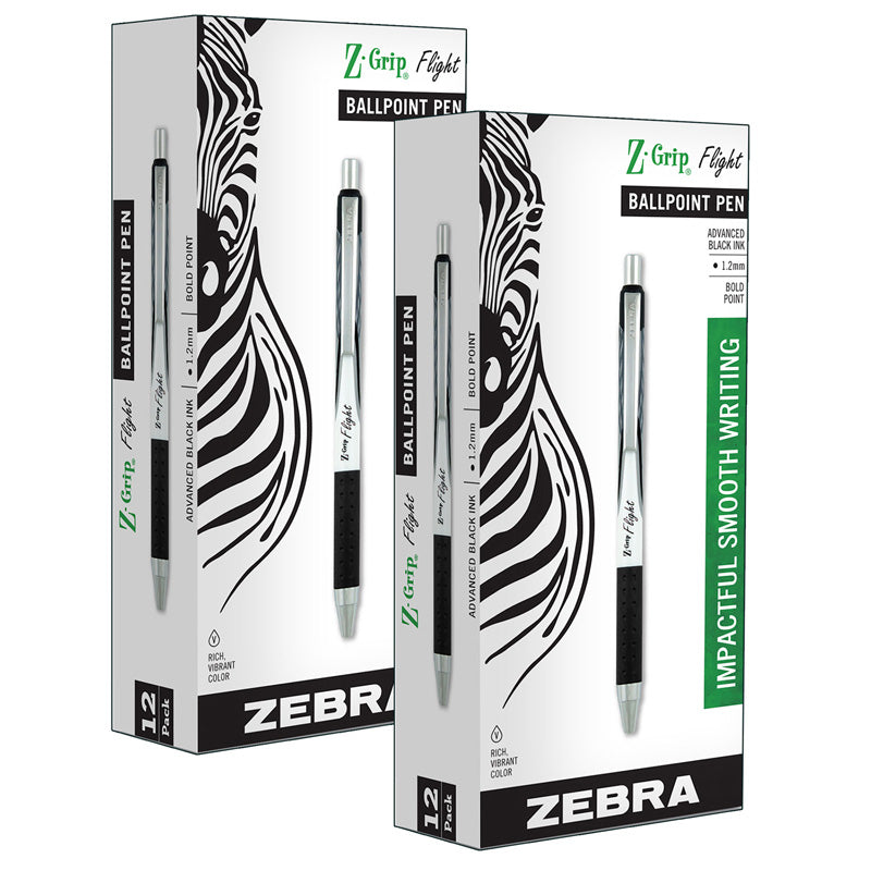 (2 PK) Z-GRIP FLIGHT PENS BLACK