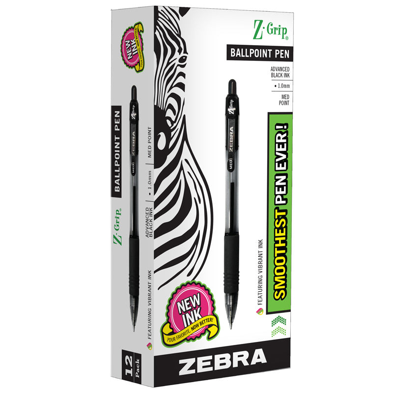 Z GRIP BALLPOINT PEN BLACK 12 CT