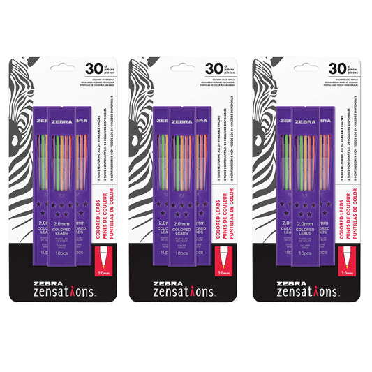 (3 PK) ASSRTD COLOR LEAD REFILLS