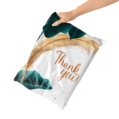 Creative Poly Mailers 10x13 inch 100 pcs, Shipping Bags, Thank You Floral Fur Packaging Bags with Self Adhesive Strip, 2.35 Mil Durable Mailing Envelopes for Shipping Multipurpose